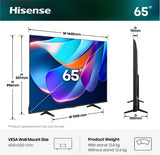 Hisense 65A6S 165,1 cm (65") 4K Ultra HD Smart TV Wi-Fi Sort