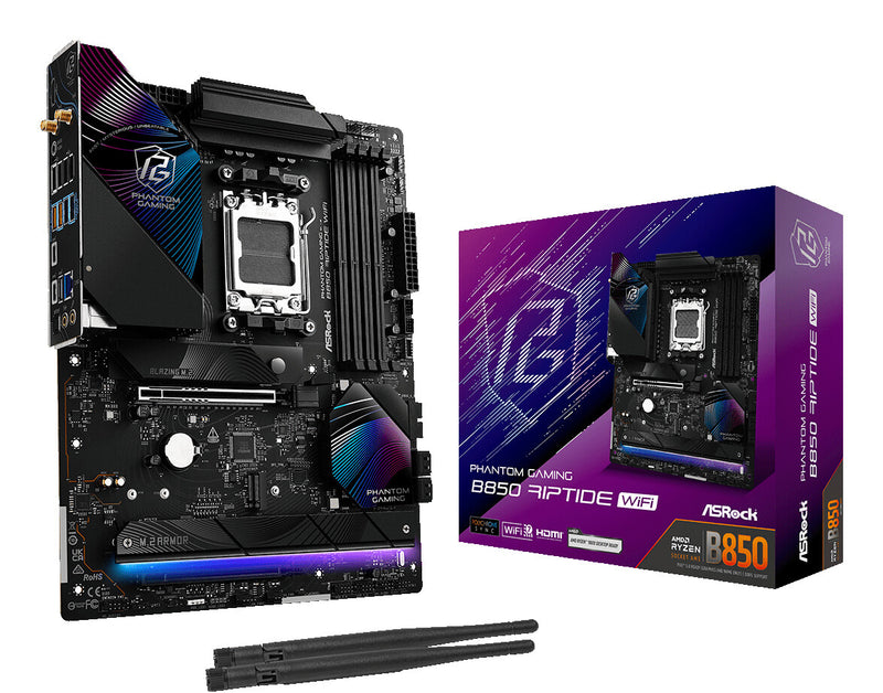 Asrock Phantom Gaming B850 Riptide WiFi AMD B850 Sokkel AM5 ATX