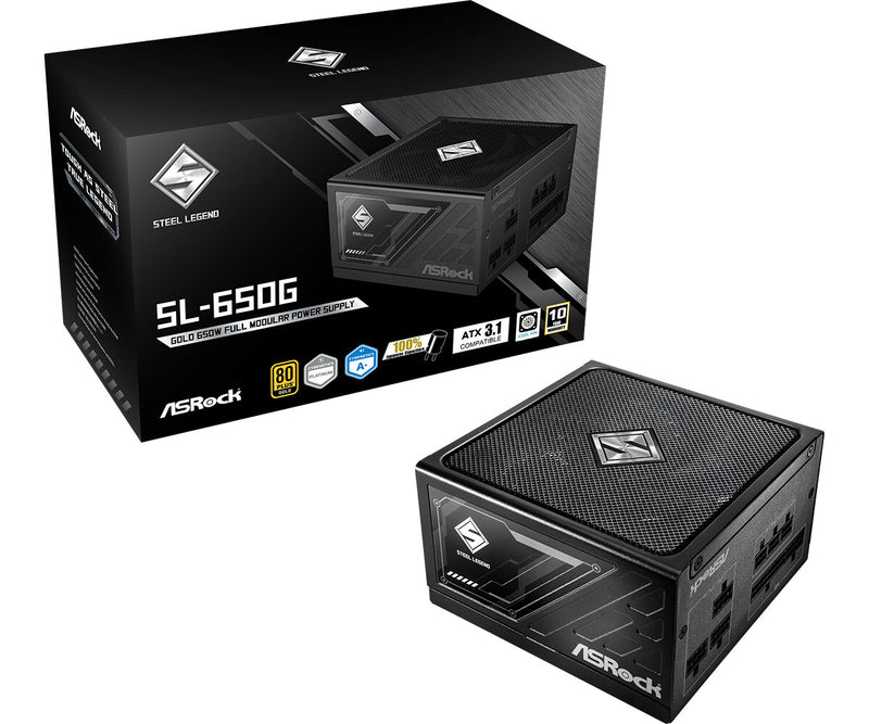 Asrock SL-650G Steel Legend enhed til strømforsyning 650 W 20+4 pin ATX ATX Sort