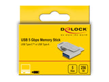 DeLOCK 54008 USB-nøgle 256 GB USB Type-A / USB Type-C 3.2 Gen 1 (3.1 Gen 1) Grå