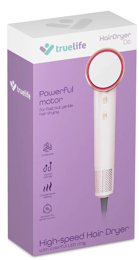 TrueLife HairDryer D6 hårtørrer 1600 W Rose