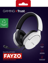 Trust GXT 489W FAYZO Headset Ledningsført Spil Sort, Hvid