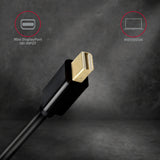 Axagon RVDM-HI14C2 Mini-DisplayPort zu HDMI Adapterkabel 4K/30 Hz 180 cm lang - Kabel - Digital/Display/Video 1,8 m Mini DisplayPort Sort