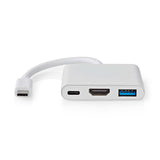 Nedis CCGB64770WT01 dockingstation Ledningsført USB Type-C Hvid