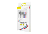 Baseus CA1T4-B01 kabel til mobiltelefon Sort 1,2 m USB A Lightning + micro-USB B + USB C