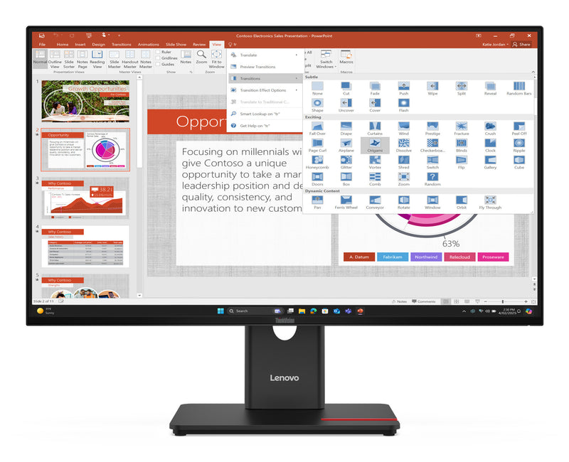 Lenovo ThinkVision T27-40 computerskærm 68,6 cm (27") 1920 x 1080 pixel Fuld HD LED Sort