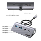 UNITEK H1337AGY01 interface hub USB 3.2 Gen 1 (3.1 Gen 1) Type-C 5000 Mbit/s Grå