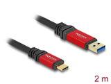 DeLOCK 80618 USB-kabel USB 3.2 Gen 2 (3.1 Gen 2) 2 m USB A USB C 10 Gbit/sek. Sort, Rød