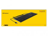 DeLOCK 12672 tastatur Kontor USB QWERTZ Tysk Sort