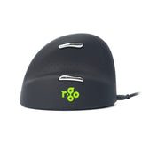R-Go Tools Ergonomisk mus R-Go HE Break med pause-software, large (håndlængde ≥ 185 mm), venstrehåndet, kablet, sort