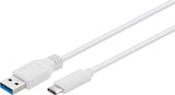 Goobay 67185 USB-kabel USB 3.2 Gen 1 (3.1 Gen 1) 0,5 m USB A USB C 5 Gbit/sek. Hvid