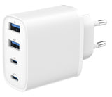 Gembird TA-UC-2A2C-PD40-01-W oplader til mobil enhed Smartphone, Tablet Hvid Vekselstrøm Hurtig opladning Indendørs