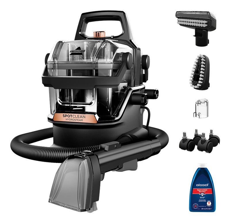 Bissell SpotClean Hydrosteam Pro Cylinderdamp rengøringsmiddel 1,9 L 1000 W Sort, Kobberfarve, Transparent