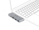 DeLOCK 64078 dockingstation USB 3.2 Gen 1 (3.1 Gen 1) Type-C Grå