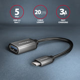 Axagon RUCM-AFAC kabel kønsskifter USB C USB A Grå