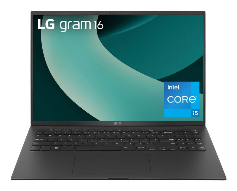 LG Gram 16ZB90RU Intel® Core™ i5 i5-1334U Laptop 40,6 cm (16") WQXGA 16 GB LPDDR4x-SDRAM 512 GB SSD Wi-Fi 6E (802.11ax) Windows 11 Pro Tysk Sort