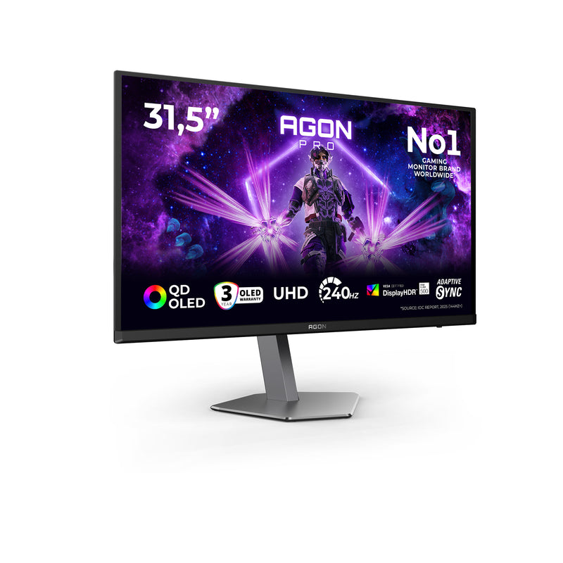 AOC AGON PRO AG326UZD2 computerskærm 80 cm (31.5") 3840 x 2160 pixel 4K Ultra HD OLED Sort