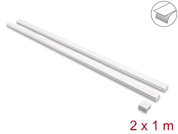 DeLOCK 22087 kabelorganisator Universel Kabelkanal Hvid 2 stk
