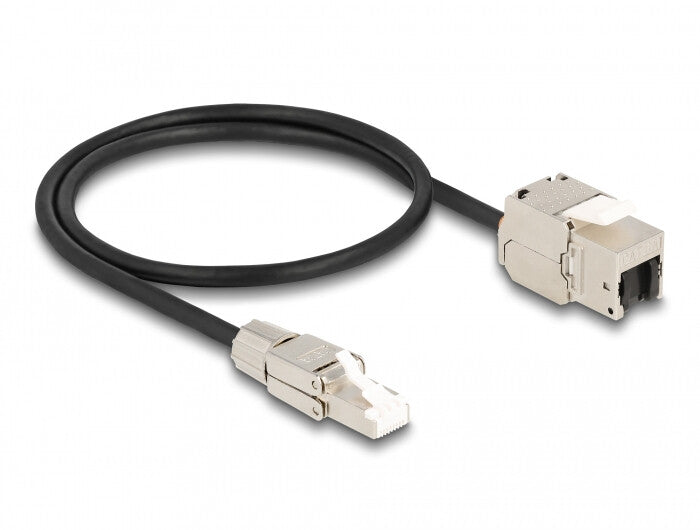 DeLOCK 87204 netværkskabel Sort, Sølv 0,5 m Cat6a S/FTP (S-STP)