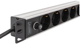 Digitus DN-95437 strømforsyningsenhed (PDU) 9 AC stikkontakt(er) 1U Sort, Sølv