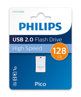 Philips Pico USB-nøgle 128 GB USB Type-A 2.0 Orange, Hvid