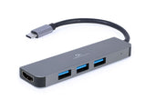 Gembird A-CM-COMBO2-01 dockingstation USB 3.2 Gen 1 (3.1 Gen 1) Type-C Grå