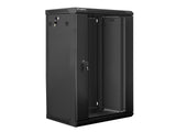 Lanberg WF01-6418-10B stativ 18U Vægmonteret stativ Sort