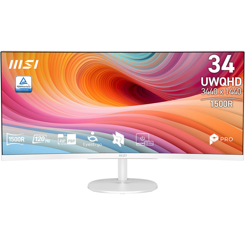 MSI Pro MP341CQW E12 computerskærm 86,4 cm (34") 3440 x 1440 pixel UltraWide Quad HD Hvid