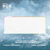 Deltaco Gaming WMP90 RGB gaming-musemåtte XL, 900 x 360 x 4 Hvid