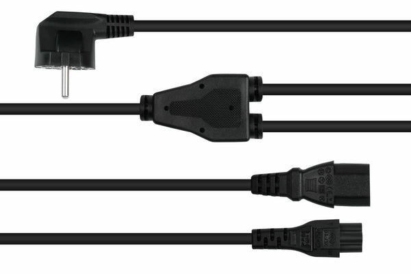 Kabelmeister SK0135-S020 el-ledning Sort 2 m Strømstik type E+F C13 coupler + C5 coupler