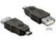 DeLOCK 65399 kabel kønsskifter mini USB A USB A Sort