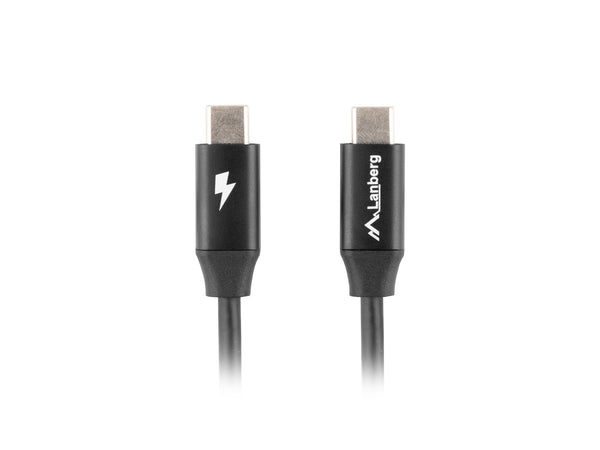 Lanberg CA-CMCM-40CU-0018-BK USB-kabel USB 2.0 1,8 m USB C 0,48 Gbit/sek. 60 W Sort