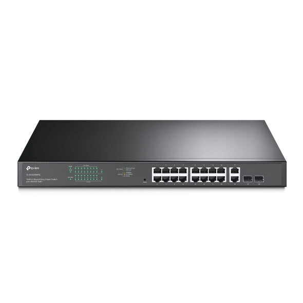 TP-Link TL-SG1218MPE netværksswitch Administreret L2 Gigabit Ethernet (10/100/1000) Strøm over Ethernet (PoE) 1U Sort