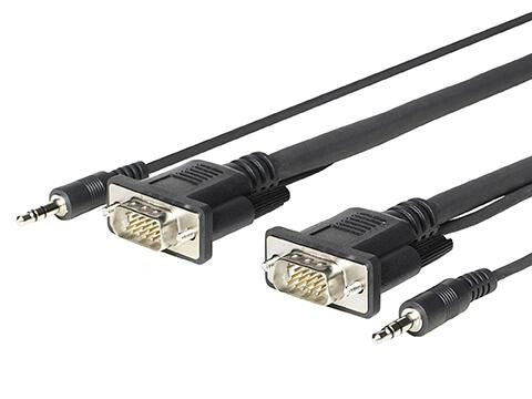 Vivolink PROVGAMCS1.8 videokabel adapter 1,8 m VGA (D-Sub) + 3.5mm Sort