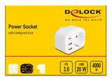 DeLOCK 11498 strømstik adapter Type E/F hybrid Type F Hvid