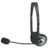 Manhattan 164429 hovedtelefoner/headset Ledningsført Opkald/musik Sort, Sølv