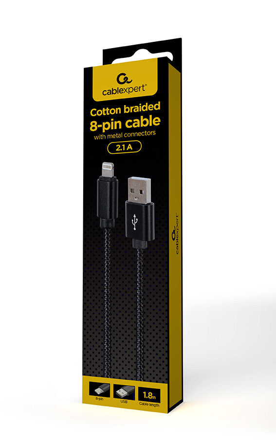 Gembird CCDB-MUSB2B-AMLM-6 Lightning kabel 1,8 m Sort