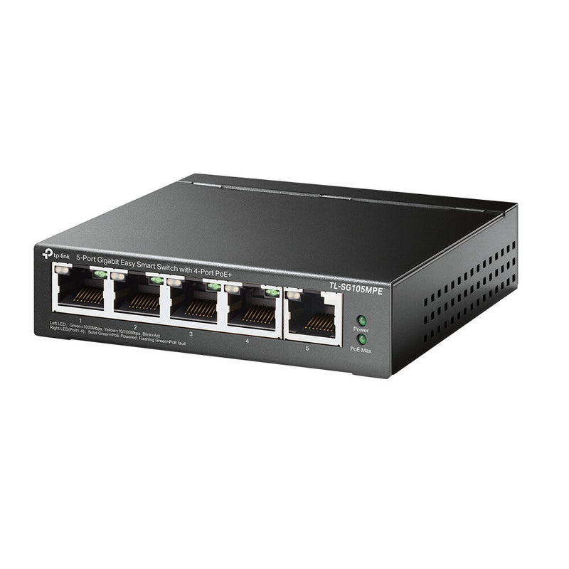 TP-Link TL-SG105MPE netværksswitch L2 Gigabit Ethernet (10/100/1000) Strøm over Ethernet (PoE) Sort