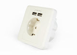 EnerGenie EG-ACU2A2-01 stikkontakt 2 x USB + CEE 7/3 Hvid