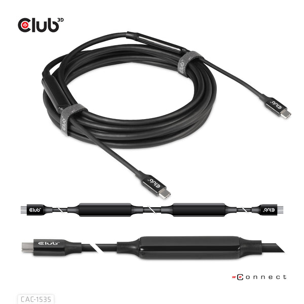 CLUB3D CAC-1535 USB-kabel USB 3.2 Gen 2 (3.1 Gen 2) 5 m USB C 10 Gbit/sek. 60 W Sort