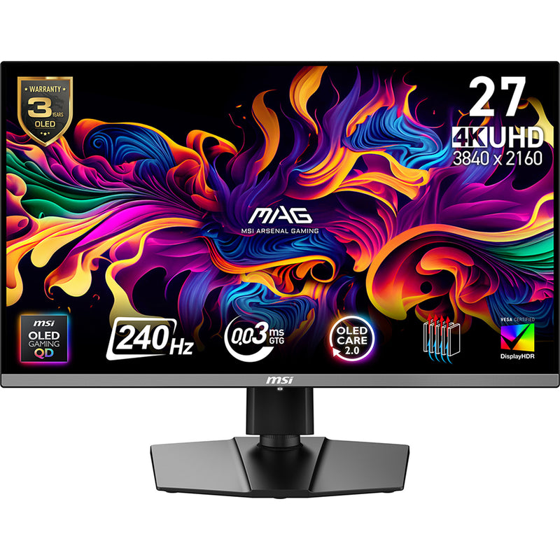 MSI MAG 272UP QD-OLED X24 computerskærm 67,3 cm (26.5") 3840 x 2160 pixel 4K Ultra HD Sort
