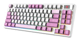 MSI FORGE GK600 TKL WIRELESS VIOLET tastatur Spil USB + Bluetooth QWERTY Spansk Lyserød, Violet, Hvid