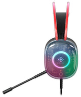 Deltaco Gaming DH230 Semi-transparent Gaming Headset, RGB powered Headband