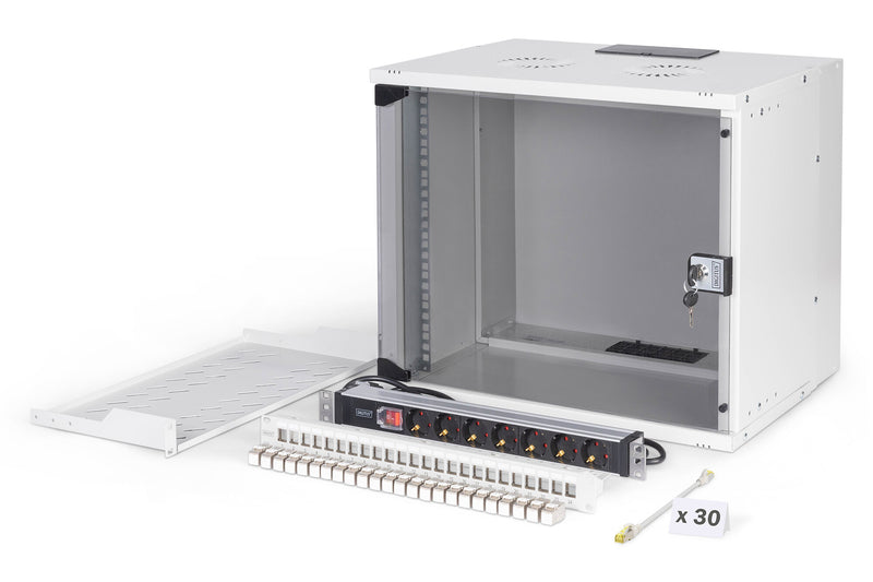Digitus DN-49204-SET stativ 9U Vægmonteret stativ Grå