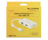 DeLOCK 0.16m DisplayPort/VGA + HDMI + DVI 0,16 m Mini DisplayPort VGA (D-Sub)+ HDMI + DVI Hvid