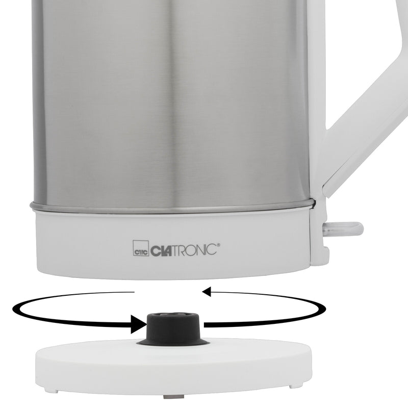 Clatronic WKS 3692 elkedel 1,5 L 2200 W Rustfrit stål, Hvid