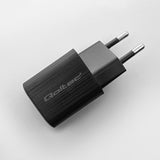 Qoltec 50764 oplader til mobil enhed Laptop, Bærbar spillekonsol, Strømbank, Smartphone, SmartWatch, Tablet Sort Vekselstrøm Hurtig opladning Indendørs