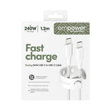 PanzerGlass empower™ by ® Racing 240W USB-C to USB-C Kabel | USB 2.0 | 1.2M | Silver White