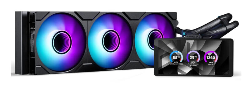Phanteks Glacier One 360M25 LCD Processor Alt-i-en væskekøler 12 cm Sort 1 stk