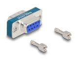 DeLOCK 66475 kabel kønsskifter D-Sub 9 pin Blå, Sølv